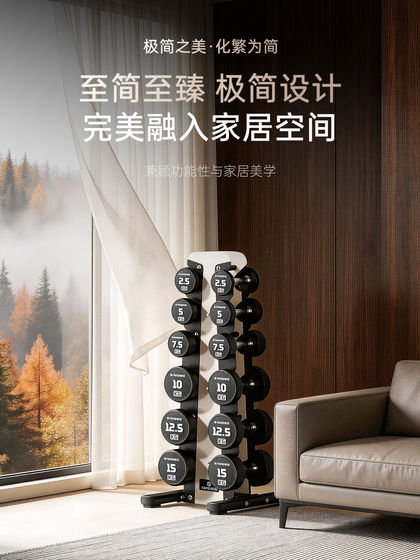 Fangwei Black and White Dumbbell Rack Combination Set Storage Rack Vertical Placement Rack Gym Equipment Commercial and Home Use Six Pairs