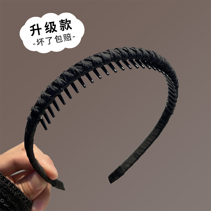 2023 New hair hoop women's face wash with special hair card press with teeth anti-slip and haircut head hoop with high cranial top headwear-Taobao