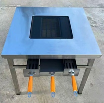 Offre spéciale table de barbecue sans fumée grill commercial en libre-service cour extérieure stand de charbon de bois table de gigot dagneau en acier inoxydable domestique