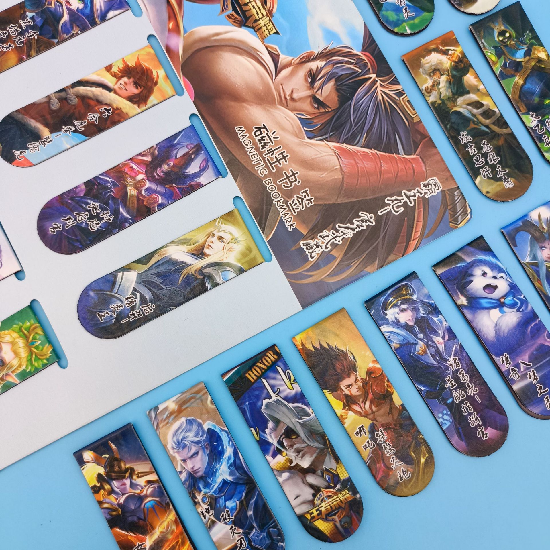King magnetic bookmark little boy cool cartoon animation around double-sided laser suction magnet bookmark clip children's creative primary school students with exquisite bookmarks games around stationery small gifts