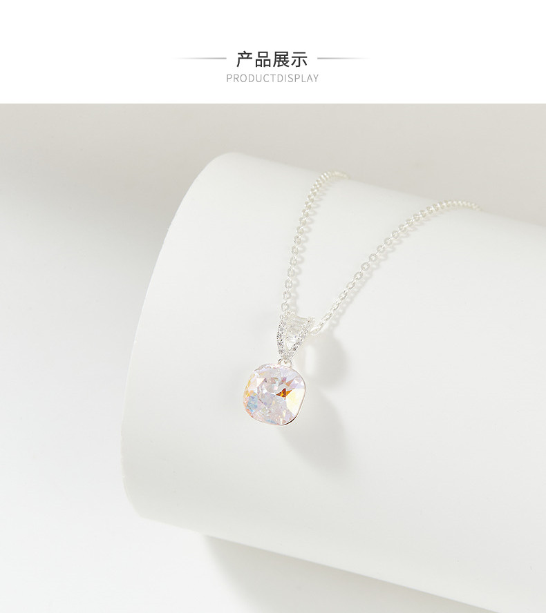 Серебряное ожерелье 三福925银多巴胺闪闪短项链单条 气质时尚首饰配饰链844027 Sanfu