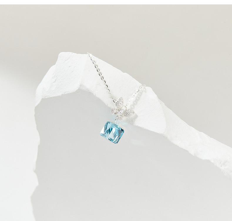 Серебряное ожерелье 三福925银多巴胺闪闪短项链单条 气质时尚首饰配饰链844027 Sanfu