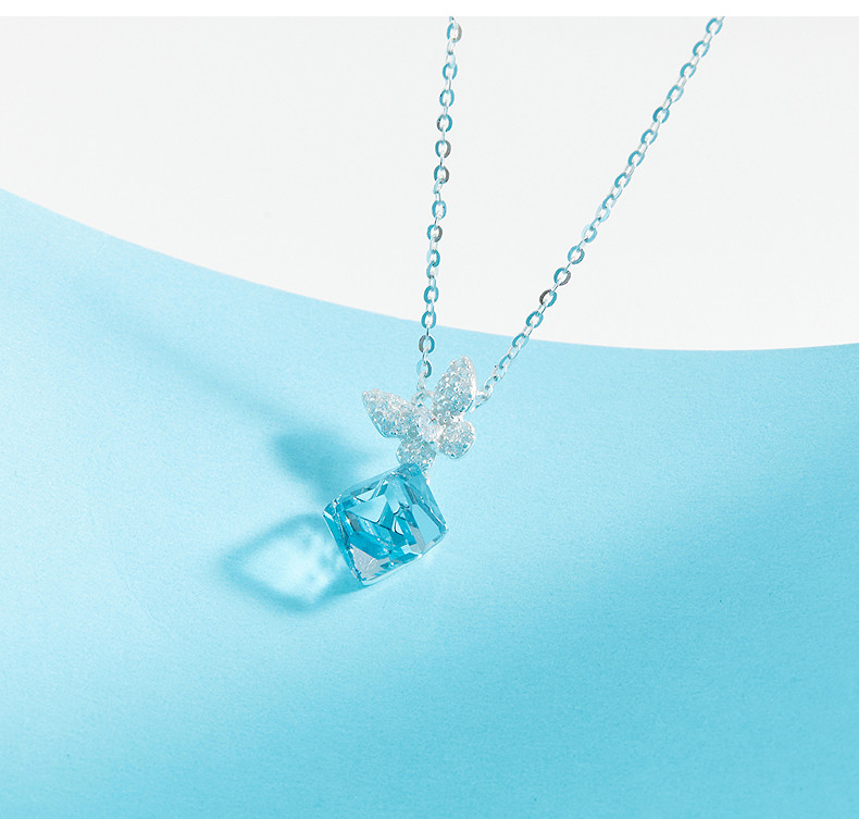 Серебряное ожерелье 三福925银多巴胺闪闪短项链单条 气质时尚首饰配饰链844027 Sanfu