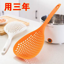 Japan Import Leaking Spoon Scoop Scoop Dumplings Spoon Kitchen Fried Hemp Hot Water Filter Net Long Handle Thickened Large Spoon