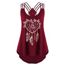 Summer top Sexy Off Shoulder Women Vest Printed Loose Plus S