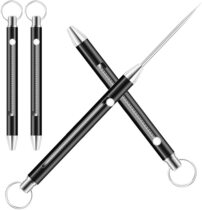 Titanium alloy multifunctional all-in-one retractable toothpick portable keychain for picking teeth and fruit picks for express delivery