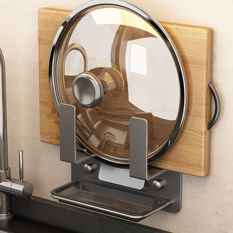 Free-to-punch containing discharge lid Divine Instrumental Shelf With Defrosting Pan Lid Rack Wall-mounted Kitchen Set Kitchen Disposal Chopping Block Home-Taobao