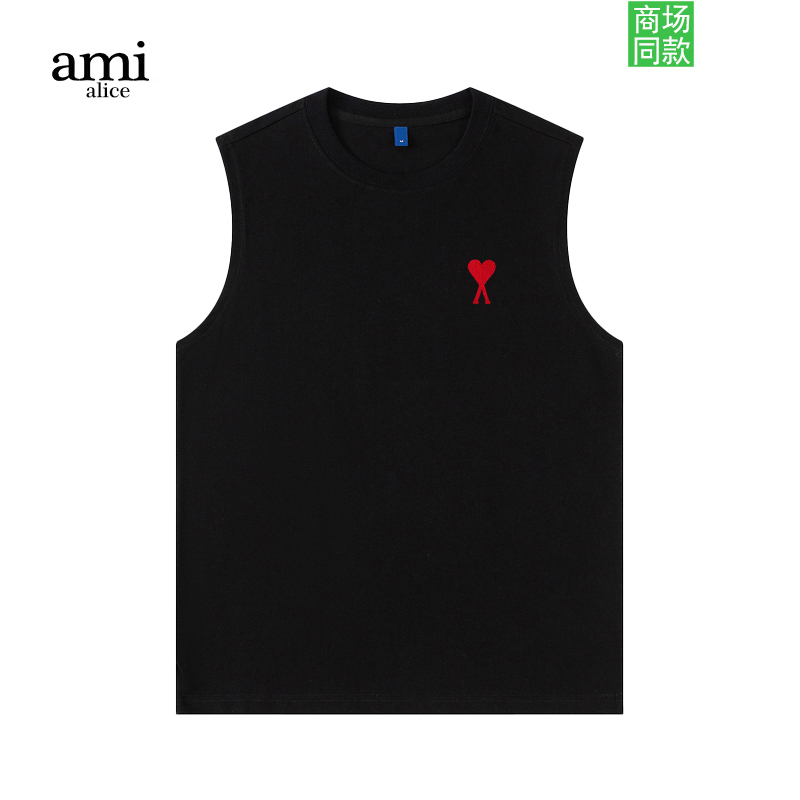 Ami Alice American Casual Sports Vest Men's Fitness Heavyweight Sleeveless Trendy Brand Summer Loose Tank Top Women's T-Shirt