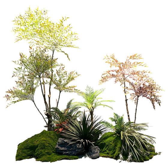 Simulated green plants, Nordic style bionic green plants, Nandina bamboo potted plants, indoor window display, floor-to-ceiling landscaping, decorative green plants
