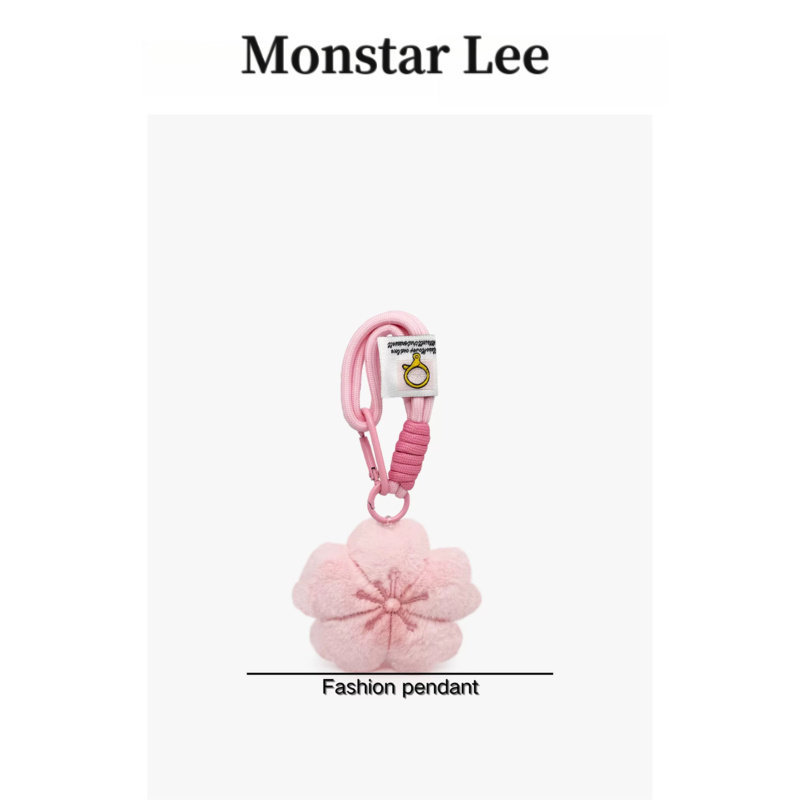 Monstar Lee Japanese Designer Collaboration Plush Cherry Blossom Bag Charm Pink Healing Cute Keychain