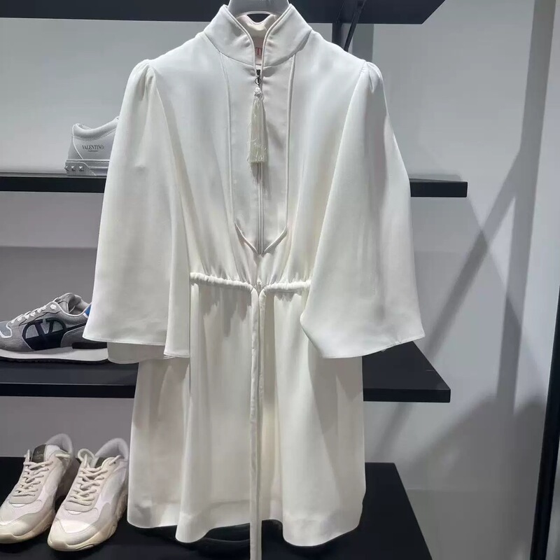 [Dizer Italy] Valentino White Waist-Cinching Dress