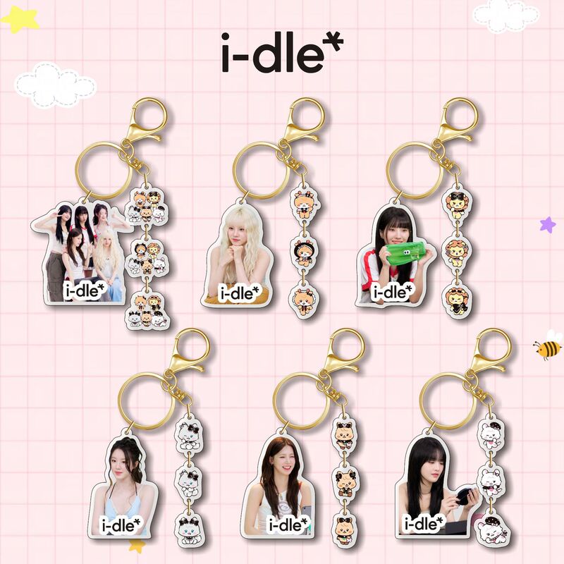 (G)I-DLE New Acrylic Keychain Cartoon Minini Creative Key Ring Pendant Celebrity Merchandise