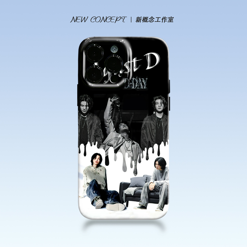 Min Yoong's Phone Case Has a High-End Feel, Bts (Bts) K-Pop Handsome Idol Style, Suitable for Apple 15 Pro Max, Shockproof, Full Coverage, Compatible with Xiaomi, Huawei, for Star-Chasing Girls, iPhone 14 Mini