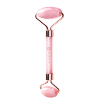 Pink crystal family pink beaudy natural powder crystal jade roller face massage roller face beauty stick