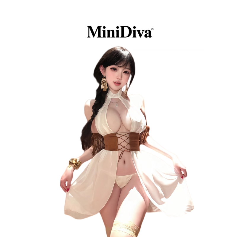 Minidiva: Sexy Mature Woman, Sweet Girl, Ancient Style Lingerie, Halter Neck Dress, Egyptian Maid No-Removal Uniform Set