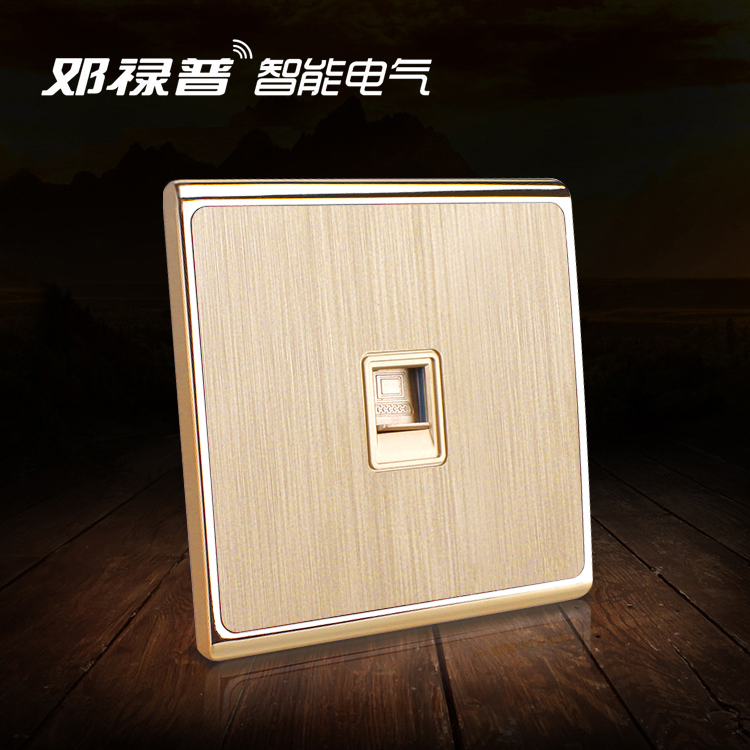Aupresse 86 Type Switch Socket Panel Champagne Gold Wire Drawing Computer Socket Internet Internet Line Broadband Interface