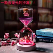 Crystal Nordic Creative Personality Glass Sand Drain Swing Piece 10 min Timer Living Room Office Adornment