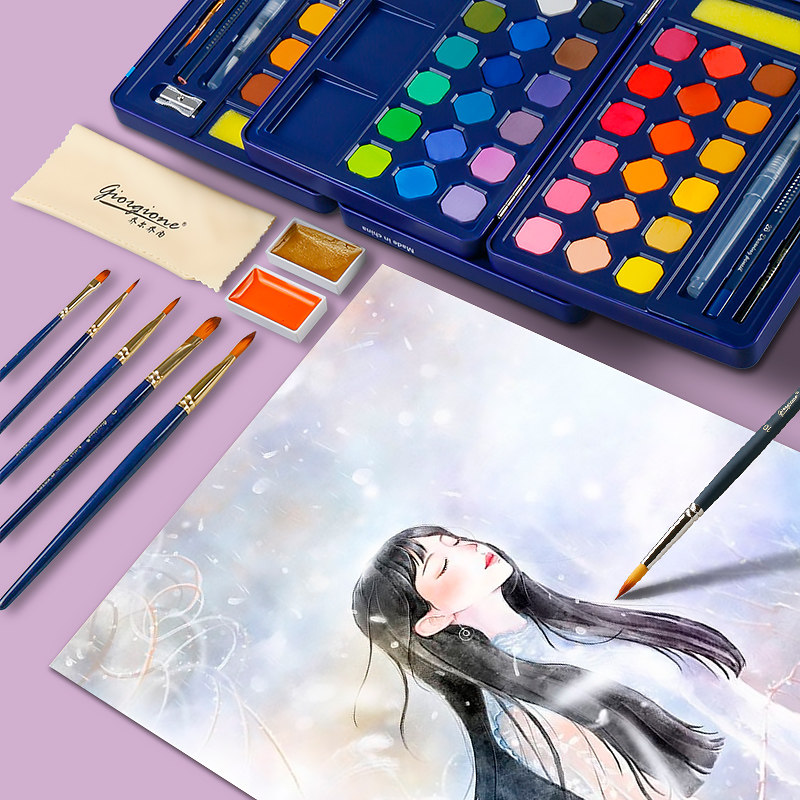 Giorgione 24 colors 36 colors 48 colors Saint Mary solid watercolor gouache painting paint brushes this set of students beginners art students children paint painting supplies washable portable