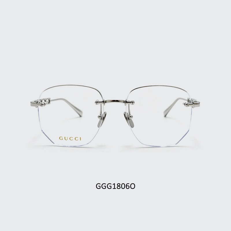 Gucci 2025 Frameless Silver Eyeglass Frame Gg1806O-004 Metal Temples Unisex Gucci 2025 Frameless Silver Eyeglass Frame Gg1806O-004 Metal Temples Unisex