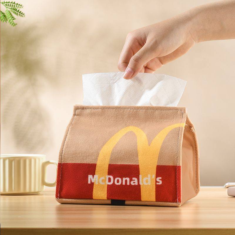 Mcdonald's Tissue Box Car-Mounted Creative Cute In-Car Tissue Holder Car Tissue Box for Women