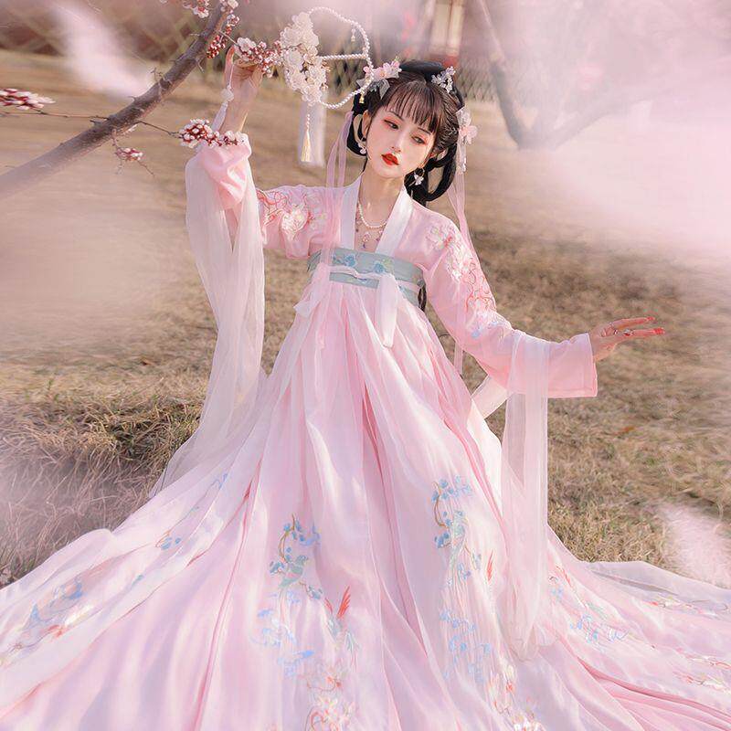 超仙桃妖汉服女正品原创春秋中国风古风刺绣唐制齐胸襦裙夏季