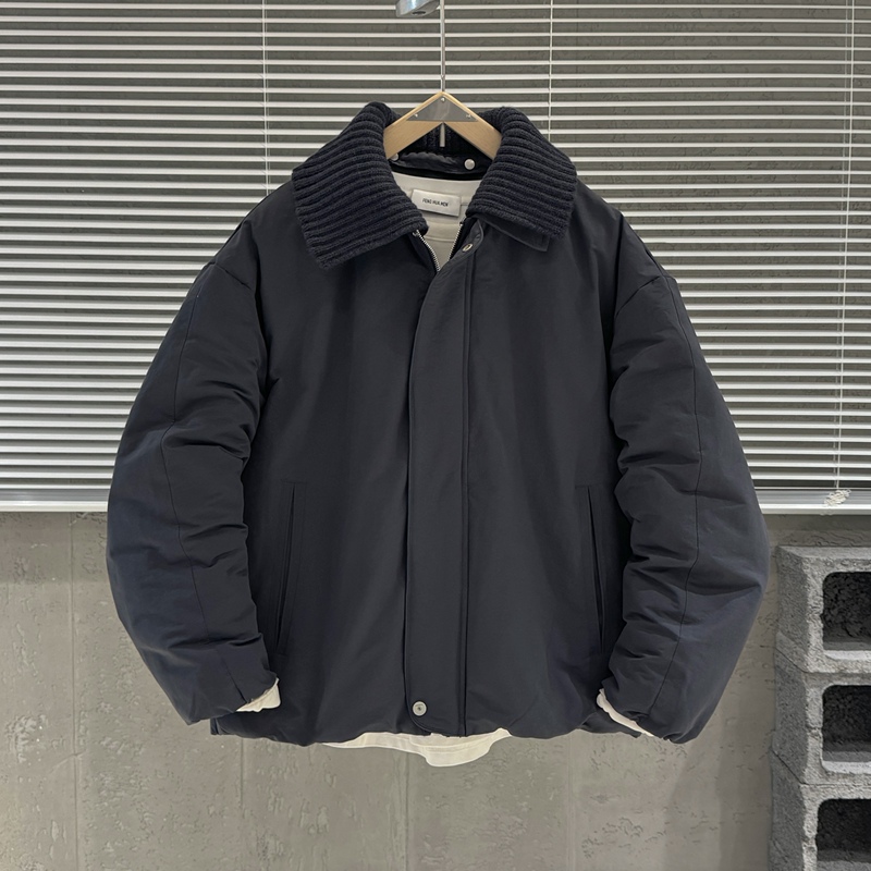 Winter Detachable Knitted Collar down Jacket for Men, Korean Style, Simple Casual Turn-Down Collar, White Duck down Puffer Jacket, Warm Coat Winter Detachable Knitted Collar down Jacket for Men, Korean Style, Simple Casual Turn-Down Collar, White Duck down Puffer Jacket, Warm Coat