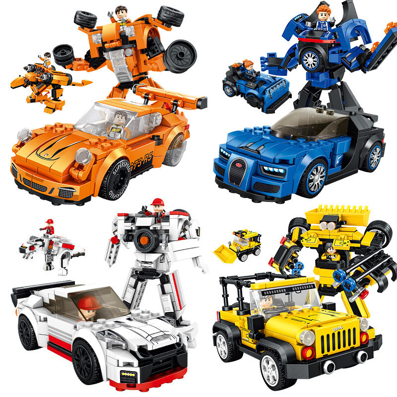 Panlos Racing Series Sports Car Gip 661001 Small Grain Children Deformed Building Blocks Assembled Toy Puzzle Men