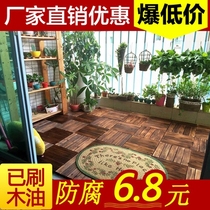 Courtyard outdoor self-c splicing garden floor wood plastic wood splicing anti-corrosion terrace carbonized wood outdoor decoration solid sun