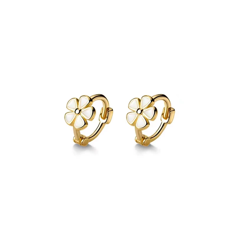 Small design summer cute fresh earrings, silver 925 sample, flowered