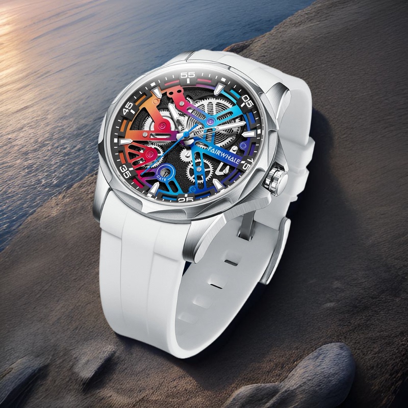 Mark Huafei Watch Men's New 2025 Skeleton Automatic Waterproof Luminous Official Genuine Mechanical Watch