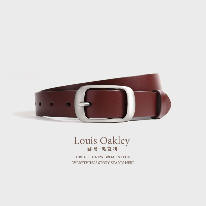 Louis Oakley French Belt for Women, Genuine Leather, 2026 New Model, Versatile with Skirts and Jeans, Women's Belt