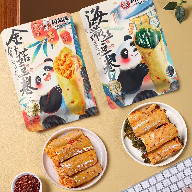 三包不同口味到手18.9！川阿婆豆卷118g×3