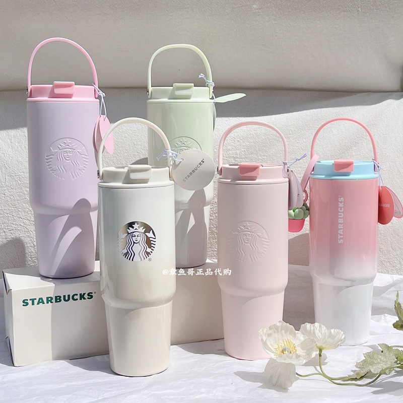 Starbucks Cup 316L Stainless Steel Straw Cup with Dual Drinking Openings, Large Capacity Insulated Cup, Portable Gradient High-Value Design for Women Starbucks Cup 316L Stainless Steel Straw Cup with Dual Drinking Openings, Large Capacity Insulated Cup, Portable Gradient High-Value Design for Women