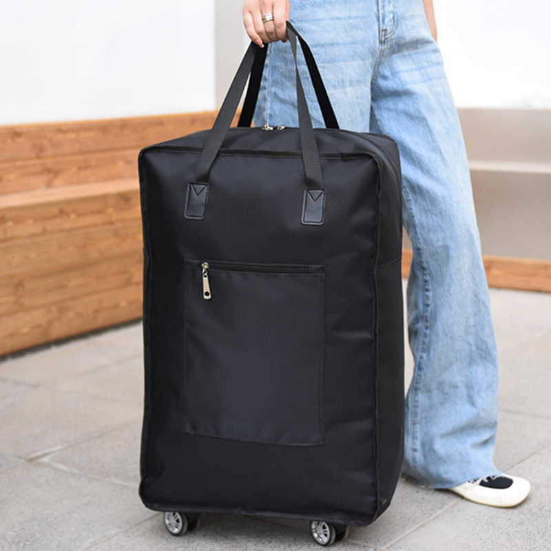 Luggage bag with pulley students high school female high school capacity strong durable thickening male trend fashion canvas household