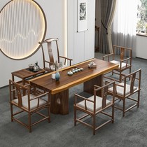 New Chinese solid wood table tea table tea table chair combined simple modern tea table tea table tea table tea sea set in one tea plate