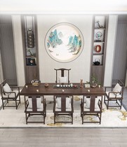Soliwood tea table tea table and chair combination modern new Chinese Kung Fu tea table log board office teahouse
