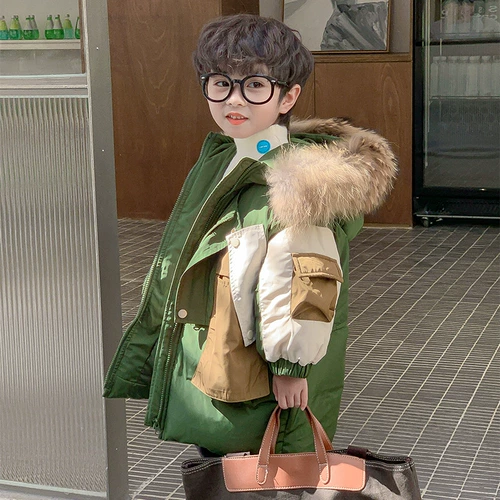 Пуховик для мальчиков, детская куртка, коллекция 2023, в западном стиле, в корейском стиле