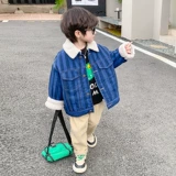 Джинсовая демисезонная куртка для мальчиков, детский утепленный пуховик