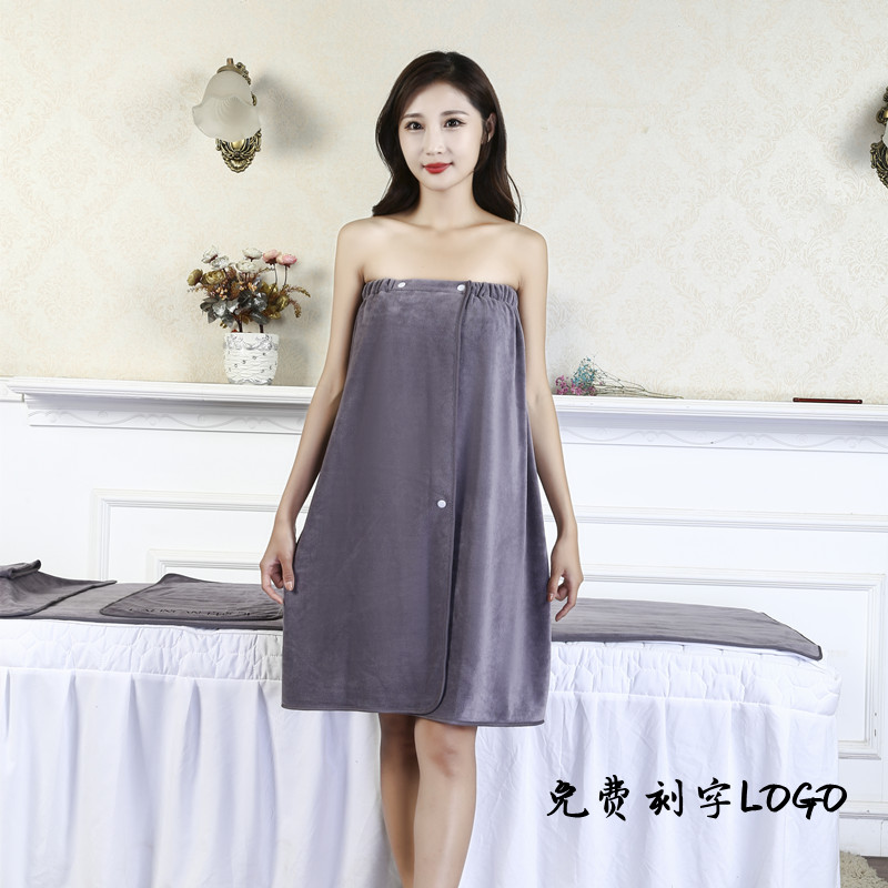 Beauty salon bath dresses Feminists sexy can be worn with bath towels Wrapped Chest Skin Management Sweat Transpiration opening paragraph Absorbent LOGO