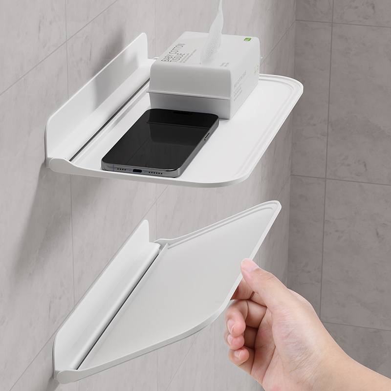 Foldable Bedside Storage Board, No-Drill Wall-Mounted Shelf, Simple Foldable Small Tabletop for Placing Cosmetics in the Bathroom Foldable Bedside Storage Board, No-Drill Wall-Mounted Shelf, Simple Foldable Small Tabletop for Placing Cosmetics in the Bathroom