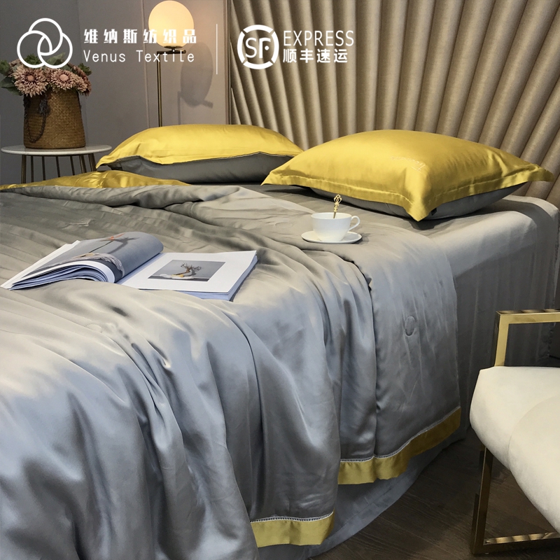 Nordic light and luxurious 100 pure cotton thickened mill with four pieces of winter warm all cotton bed linen bed