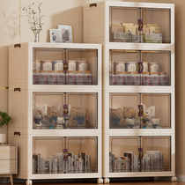 Storage cabinet household storage cabinet foldable living room clothes multi-layer installation-free snack cabinet storage rack storage box