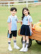 Kindergartenuniform, Sommerkleid, kurzärmelige Abschlussuniform aus reiner Baumwolle im britischen College-Stil, Sportanzug, Grundschuluniform