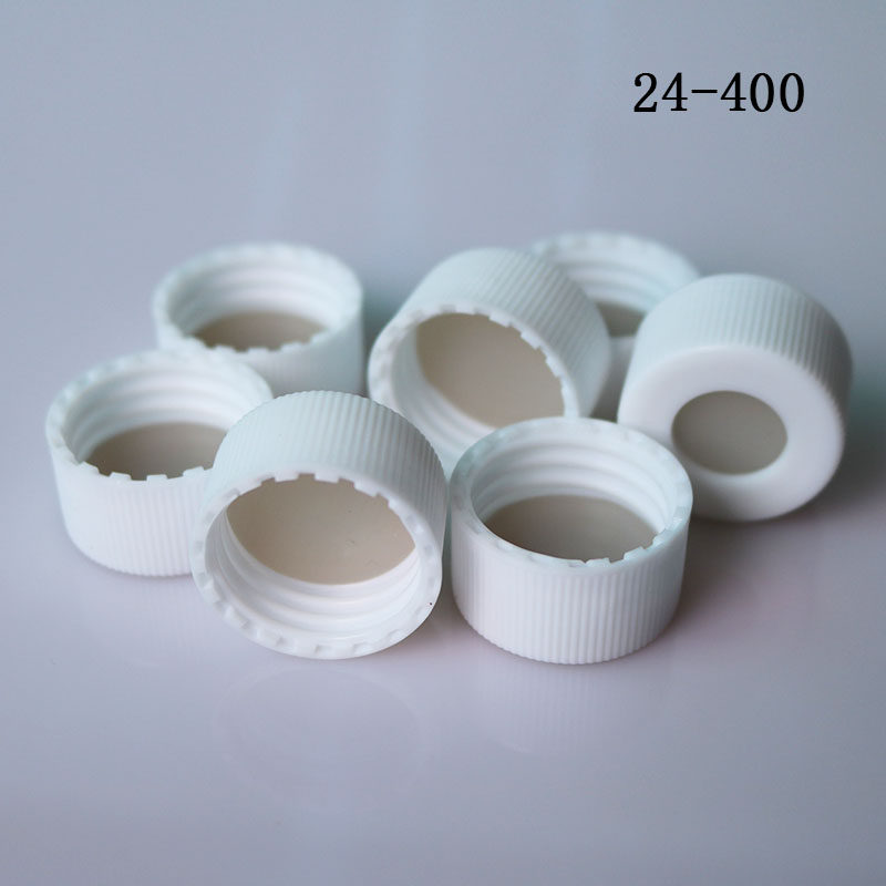 吹扫补集瓶盖  CN40ml吹扫补集瓶 24-400开口盖 22*3mm特氟龙硅胶复合垫粘合 黑色白色开口螺纹盖
