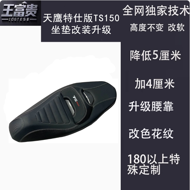 Tianying Special Edition Ts150 New Model Seat Cushion with Lowered Modification, Adjustable Lumbar Support, Waterproof, Soft and Thickened Seat Height Tianying Special Edition Ts150 New Model Seat Cushion with Lowered Modification, Adjustable Lumbar Support, Waterproof, Soft and Thickened Seat Height