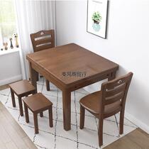 (Hong Kong free shipping) all solid wood retractable folding dining table rectangular automatic stacking table for small homes and many