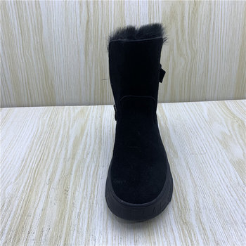 Broken code processing 2021 new winter genuine leather women's boots fashionable cow velvet thick-soled velvet lining warm and cold-proof snow boots for women