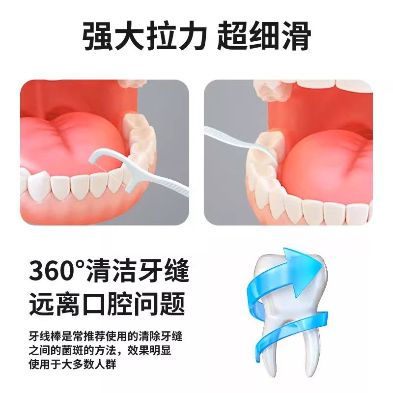 50 Pieces of Care Floss Picks, Portable, Smooth and Smooth, Storage of Hygienic Care Sticks, Classic and Safe Thin Floss Picks