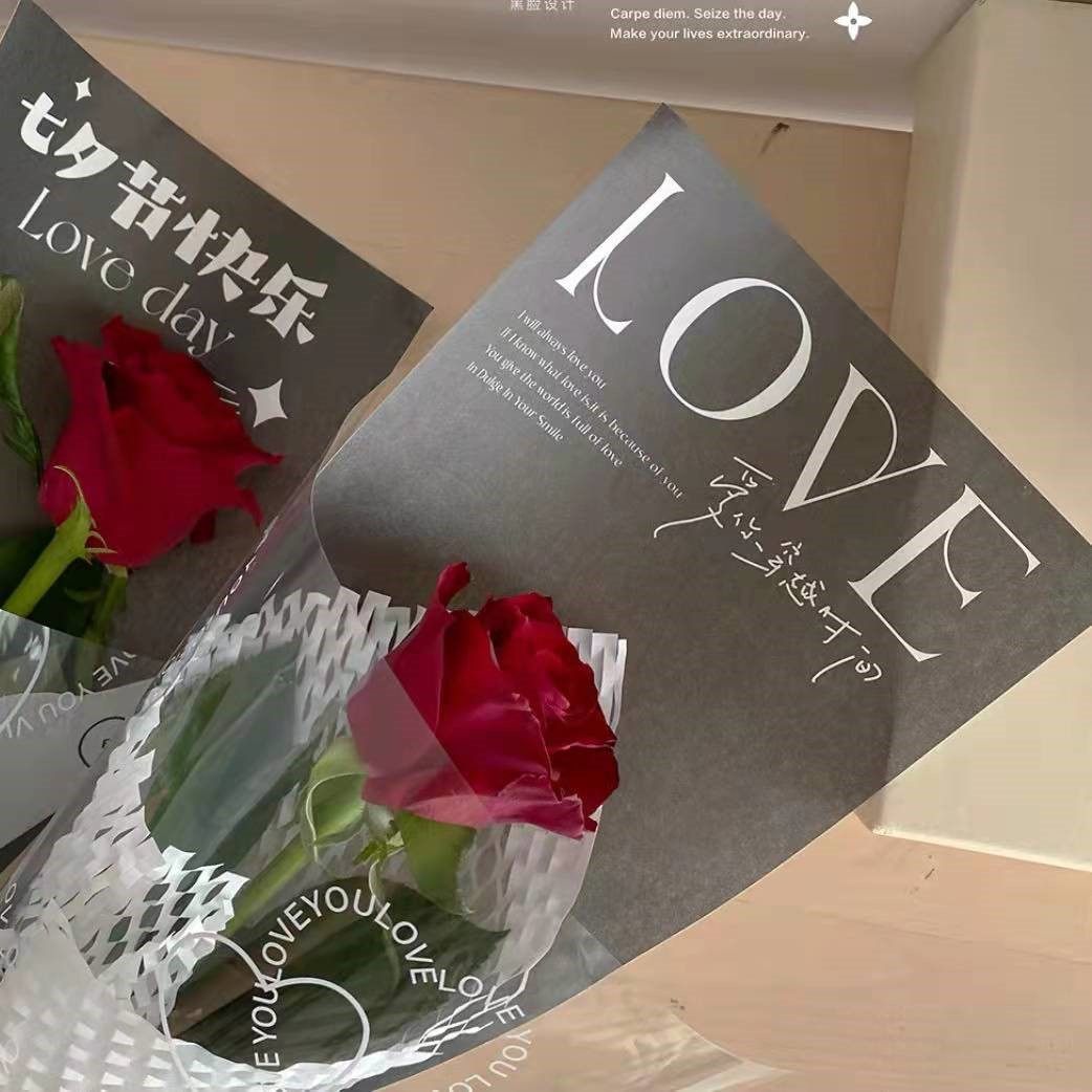 Mother's Day bouquet Bouquet Wrappers Single rose Players Flowers Paper Girlfriends Gift 520 Single rose Blossom Covered paper