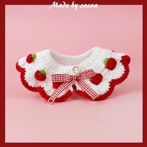 Cat collar hand-woven diy material wool bell collar small dog pet dog knitted scarf